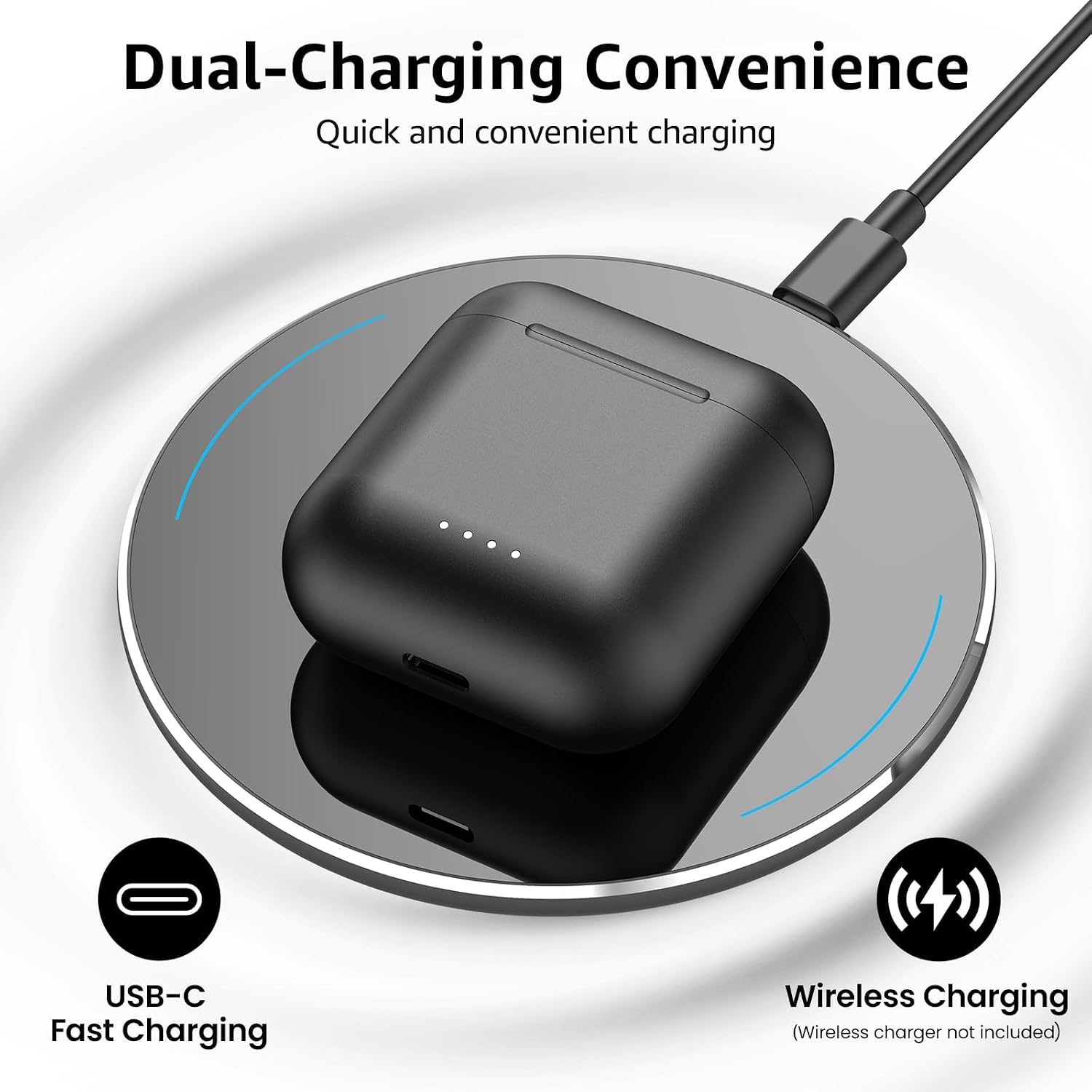 TOZO T6 Wireless Earbuds Bluetooth 5.3 Stereo Sound in Ear Headphones | OrigX Stereo Deep Bass, 50H Playtime, Lighter Ear buds, IPX8 Waterproof, wireless Charging Case, 32 EQs via APP Dark Black - Image 8