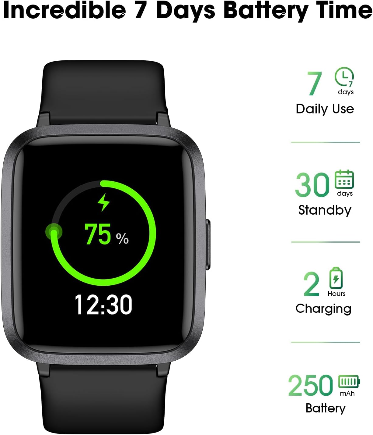 Fitness Tracker Watch with Heart Rate, Activity Tracker, Pedometer Watch | Step Counter, Heart Rate Monitor, Sleep Monitor, Alarm Clock, Stopwatch, Fitness Tracker, IP68 Waterproof Smart Watches - Image 6