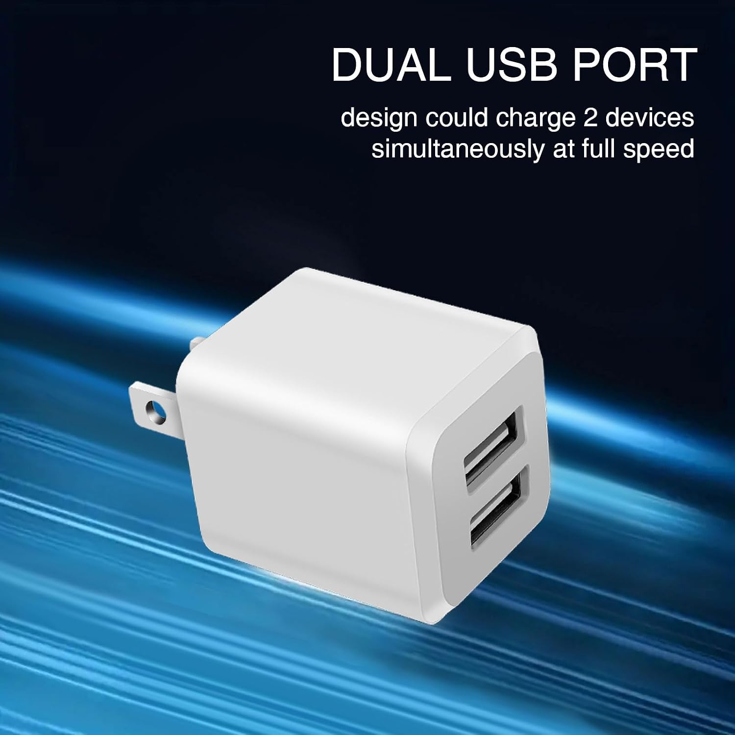 USB A Wall Charger,Dual Port Cube Power Adapter Charger Plug Block Charger | Dual Port Wall Charging Adapter,USB A charger,Compatible for i Phone 14 13 12 11,Milky White - Image 4