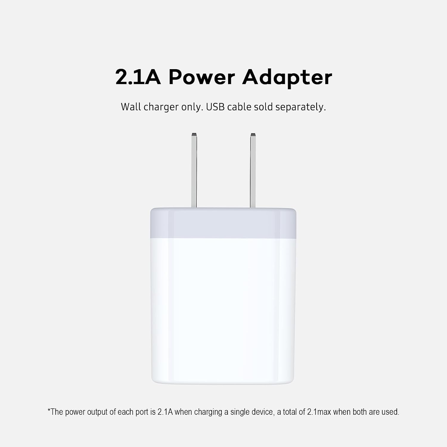 USB Wall Charger, Charger Adapter AILKIN 2Pack 2.1A Dual Port Quick Plug - Image 2